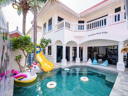 Poolvilla ชลบุรี พัทยาบ้านพัก พูลวิลล่าพัทยา บ้านพักติดทะเลชลบุรี บ้านพักพูลวิลล่า พูลวิลล่าจอมเทียน 12 คน Vacation PoolVilla Pattaya ที่พักพัทยา บ้าน วาเคชั่น พูลวิลล่า จ.ชลบุรี